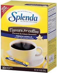 Splenda No Calorie Sweetener, Flavor Blends for Coffee, French Vanilla, 30-Count Boxes (Pack of 6)