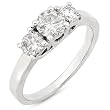 Three Stone Round Brilliant Diamond Ring 1 1/4ctw (HI/I1) in 14K White Gold