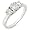 Three Stone Round Brilliant Diamond Ring 1/2ctw (HI/I1) in 14k White Gold - Size 5
