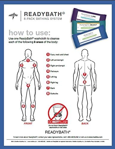 ReadyBath SELECT Medium Weight Fragrance Free Disposable Washcloths- Box of 10 Packages - 8 wipes per Package