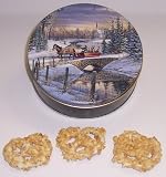 Scott's Cakes White Chocolate Covered Pretzel with Peanuts in a Mini Sleigh Ride Tin