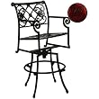 Windham Castings Catalina Swivel Bar Stool Counter Height Frame Only, Black Cherry