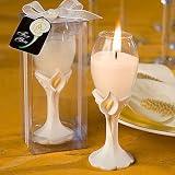 Elegant calla lily accented champagne flute candle holder, 1