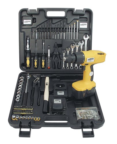 Mannesmann M17975 Werkzeugkoffer 75-teilig mit Akkubohrschrauber 18 Volt