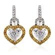 One of a Kind 2 1/4ctw Fancy Yellow Diamond Heart Earrings