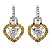 One of a Kind 2 1/4ctw Fancy Yellow Diamond Heart Earrings in 18k Yellow & White Gold