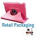360 Degrees Rotating Stand (Pink Crocodile) Leather Smart Cover Case for Apple iPad 2 with Wake/Sleep Function (giftbox packaging)