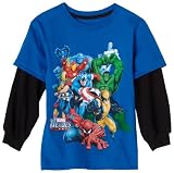 MARVEL Boys 2-7 Heroes Long Sleeve 2-Fer Tee