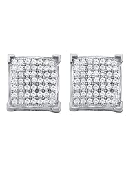 10KT White Gold 0.33 CTW Diamond Micro Pave Earrings