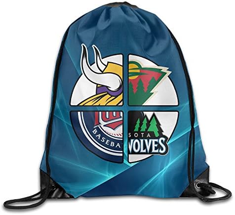 LnEir Minnesota Sports Football Logo Mixed Durable Drawstring Gym Bag Sports Valise Bag