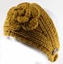 100% Handmade Knit Flower Headband best for Ponytail Styling, Yellow