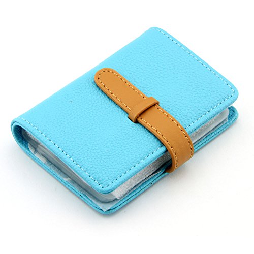 Partstock(TM) High quality PU Leather Credit Card Holder ID Case - Book Style With 26 Card Pockets Size:4.2L X 3 X 0.7 Inches.(Blue)