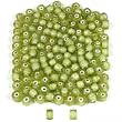 Light Green Lampwork White Heart Glass Beads Approx 143