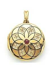 Victor Mayer 18K Gold Diamond Locket With Ruby 18K Yellow Gold