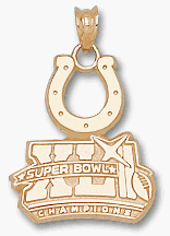 Buy Indianapolis Colts Super Bowl XLI Champions 3 4 Logo Pendant - 10KT Gold Jewelry by LogoArt