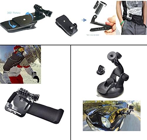 Erligpowht Common 13-in-1 Holiday Travel Kit for sj4000/sj5000 cameras and GoPro HERO 4/3+/3/2/1 in Parachuting Swimming Rowing Surfing Skiing Climbing Running Bike Riding Camping Diving Outing Any Other Outdoor Sports