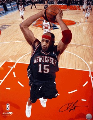 Vince Carter signed New Jersey Nets 16x20 Photo- Mounted Hologram