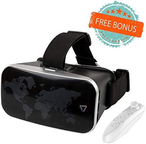3D VR Glasses Riance - Premium Virtual Reality Headset with Remote Controller &amp; Immersive Games and Movies in set as a Gift for all iOS and Android devices