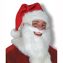 Plush Santa Hat w/Beard & Moustache Party Accessory (1 count) (1/Pkg)
