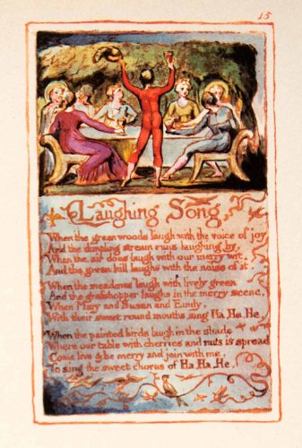 1964 Offset Lithograph William Blake Laughing Song Picnic Table Meal Joyous Art – Offset Lithograph