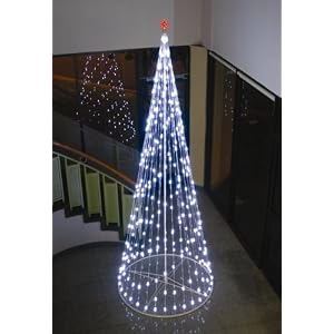 Homebrite 180 Prelit Christmas Tree W Star, 61392, White LED Outdoor