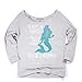 Superluxe Clothing Womens Be Yourself Be A Mermaid French Terry 3/4 Sleeve Top