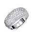 18K White Gold Right Hand Round Dome Round Diamond Ring