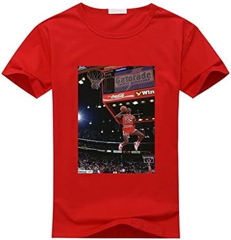 Donging DIY Michael Jordan Men's Short Sleeve Plus Size T Shirt X-Large Red