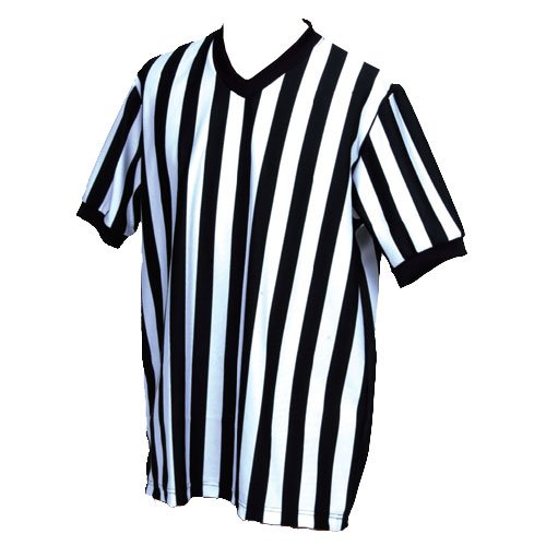 BSN V-Neck Referee Shirt, XX-Large, Black/White