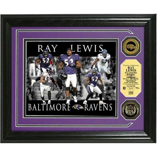 Highland Mint Baltimore Ravens Ray Lewis Dominance Photomint with Gold Coins