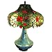 Old Fashioned Stained Glass Made of Tiffany Style Ceramic Base Twisted Table Lamp