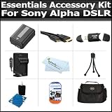 Essentials Accessory Kit For Sony A55, A33 DSLR SLT A55, SLT A33 DSLR Camera Includes High Speed USB Card Reader + Replacement Extended NP-FW50 (1500 mAH) Battery + Ac/Dc 110/220 Travel Charger + Deluxe Case + HDMI Cable + More