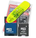 Secure Digital (SD) Multimedia Mobility Combo Kit of Sandisk 2GB microSD, SD Adapter, miniSD adapter and USB (Secure Digitial) SD High Speed Yellow Color Card Reader / Writer