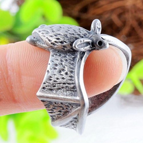 Jewelryfinds Adjustable Animal Rings Ancient Silver Bat