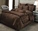Beacon Looms Radiance 100-Percent Silk 4-Piece King Comforter Set, Brown