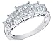 Jewelry : Diamond Anniversary Ring 1 Carat (ctw) Princess Cut in 14K White Gold