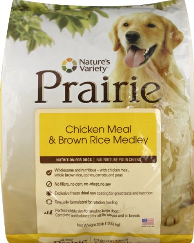 Nature's Variety Dry Dog Food, Prairie Canine Chicken Meal & Brown Rice, 30-Pound Bag