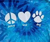 Dog Speak Peace Love Dog Tie Dye T-shirt - Adult Large