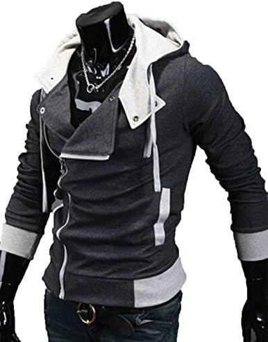 Fittyou Mens Color Block Slim Hooded Jacket Hoodies ZA-015