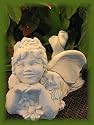 DAISY FAIRY Statue 12.5" COPPER PATINA Cast Stone GARDEN Sculpture OUTDOOR