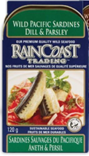 Raincoast Trading Wild Pacific Sardines in Dill and Parsley Sauce, 4.2-Ounce