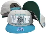 Seattle Mariners Grey/Teal Two Tone Plastic Snapback Adjustable Snap Back Hat / Cap