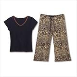 Leopard Print Cotton Pajama Set - Missy Sz.