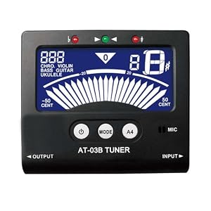 AT-03B Digital Tuner for Guitar, Bass, Ukulele, Violin and Chromatic Instruments