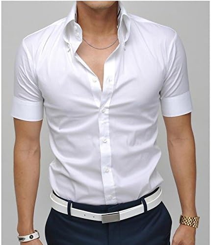 men shirt short sleeve mens dress shirts slim fit casual shirt men clothes