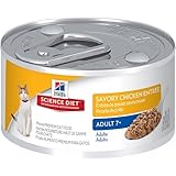 Hill's Science Diet Mature Adult Savory Chicken Entree Minced Cat Food, 3-Ounce Can, 24-Pack