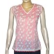 Sleeveless Top White Cotton Embroidered Kurti Size S