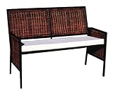 Pangaea Folding Iron Woven Garden Bench