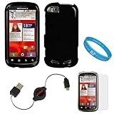 Black Rubberized Crystal Hard Case Cover for T-Mobile New Motorola Cliq 2 A ....