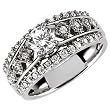 14K White Gold Royalty Diamond Wedding Ring (Center stone is not included)